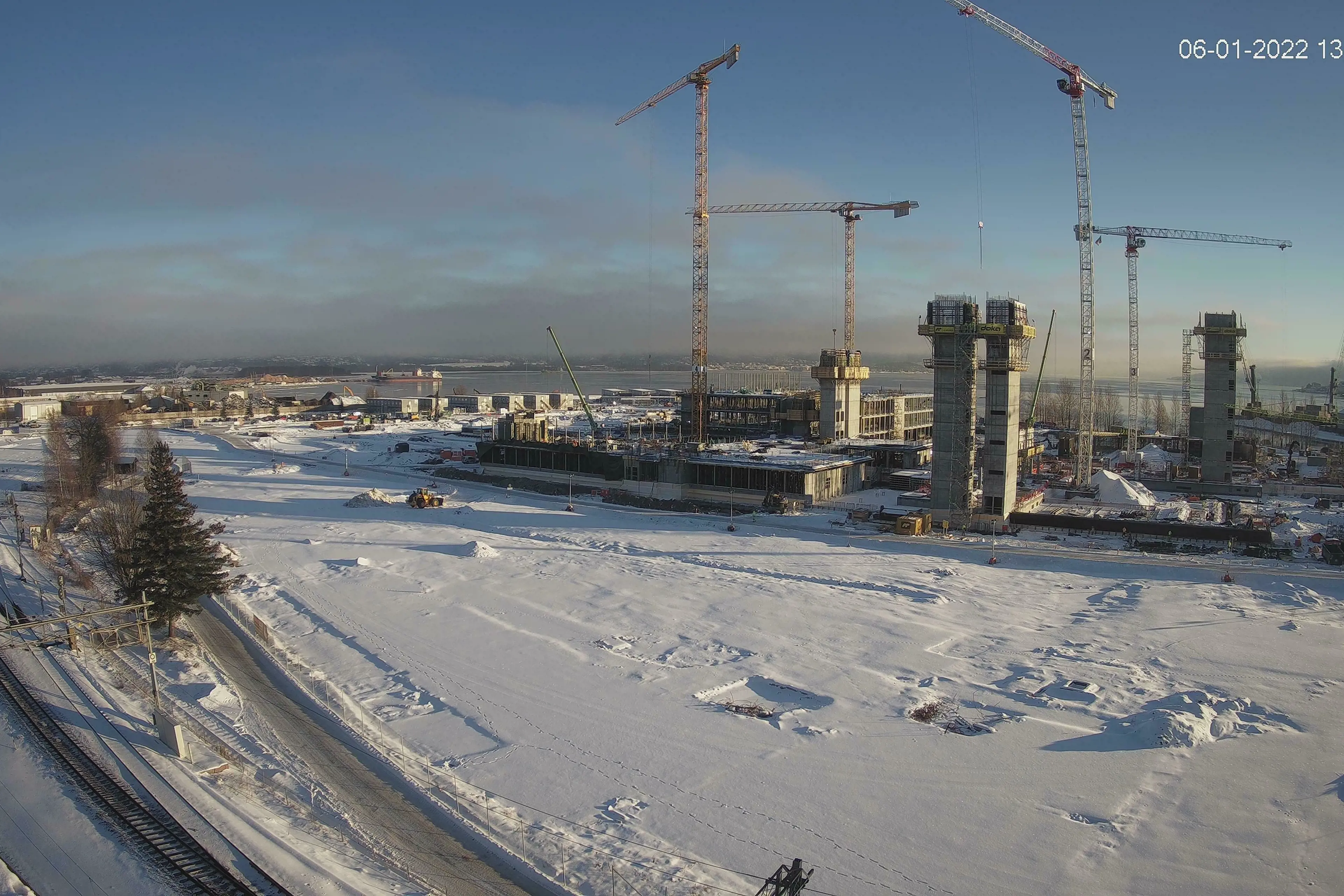 Bilde fra byggeplass i januar
