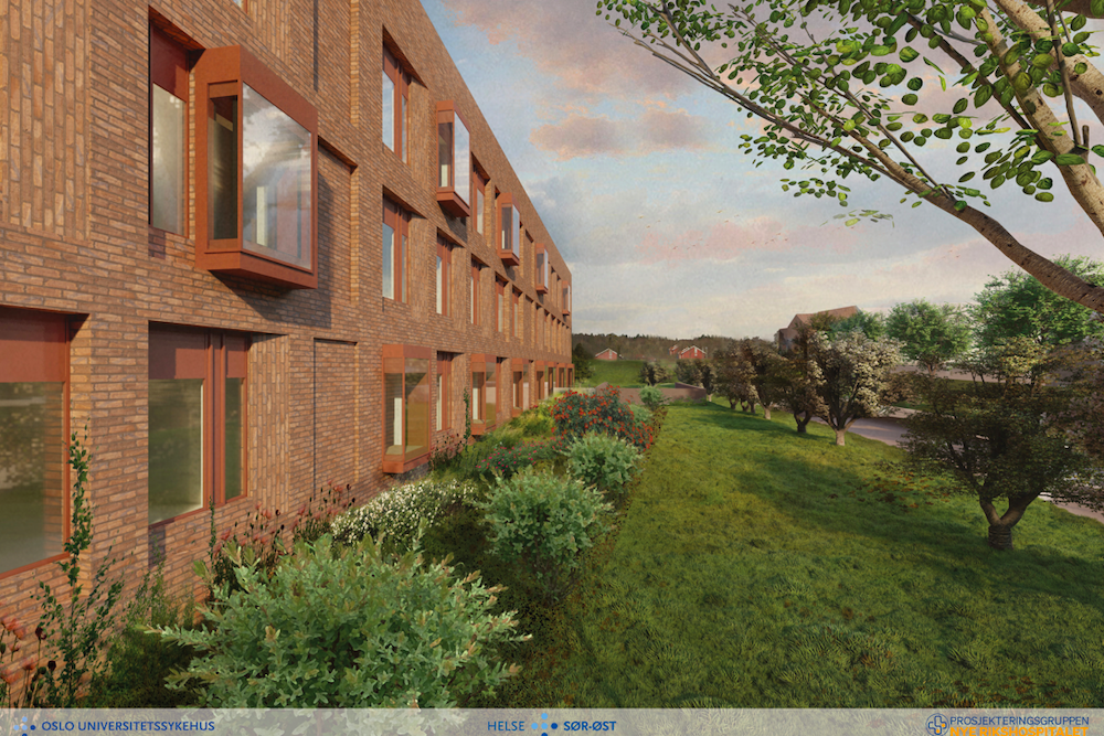Illustrasjon fasade Rikshospitalet