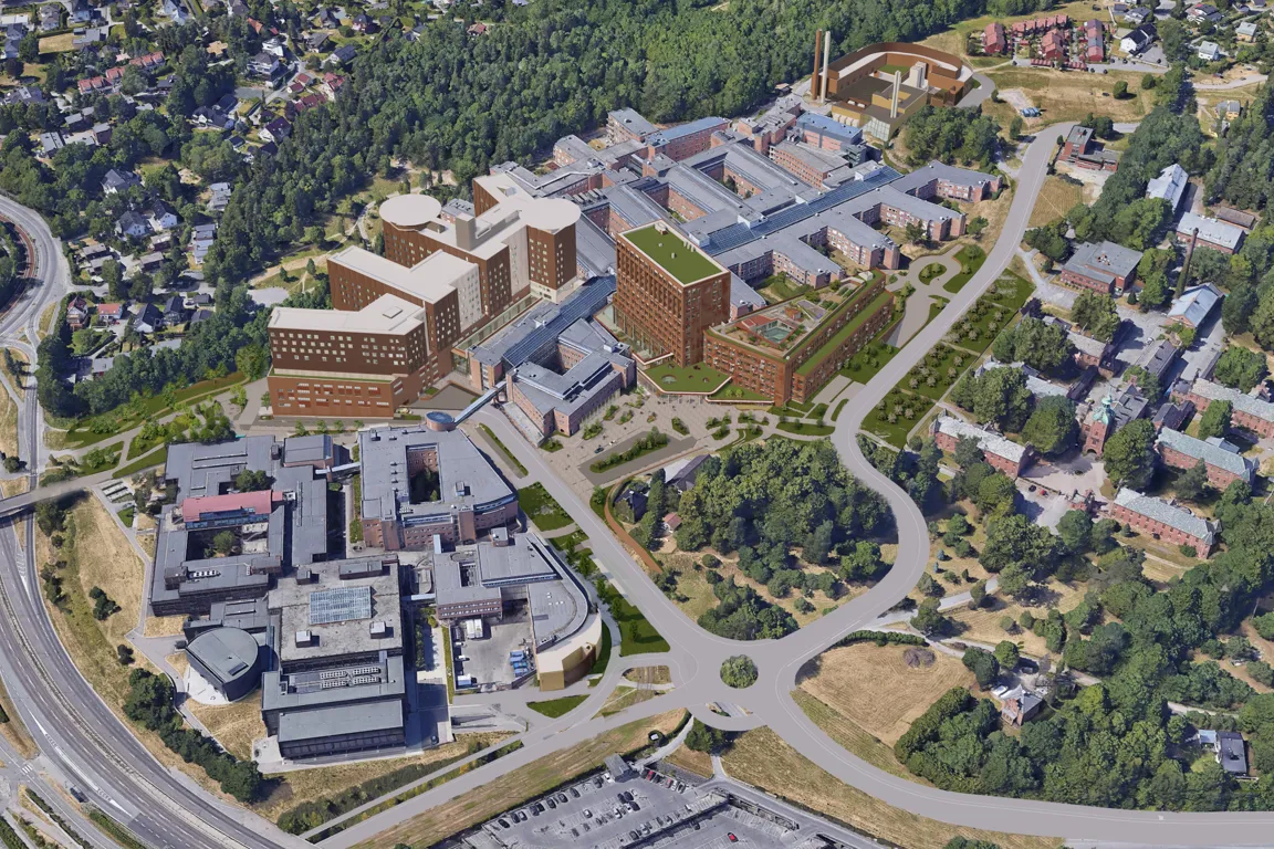 oversiktsillustrasjon over Nye Rikshospitalet